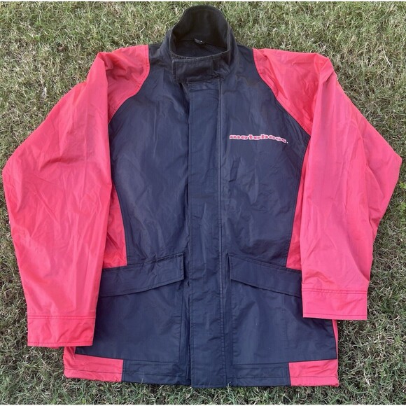 Motoboss Motorcycle Men’s Packable Waterproof Jacket Large‎ Black Red - Picture 1 of 11